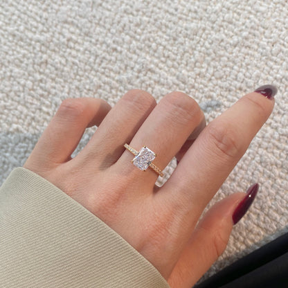 [Max Jewelry ]2.0 Carat Dazzling Sparkling Radiant Cut Party Ring