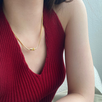 [Max Jewelry ]Delicate Round Shape Tennis Necklace