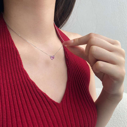 [Max Jewelry ]6.0 carat Radiant Heart Shape Necklace