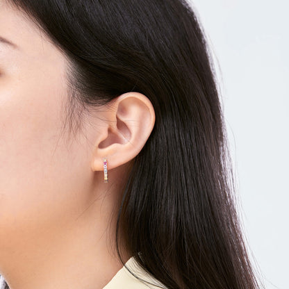 [Max Jewelry ]Radiant Colorful Round Cut Earrings