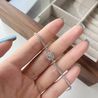 [Max Jewelry ]Luxurious Dazzling Square Shape Banquet Bracelet
