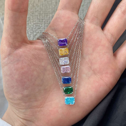 [Max Jewelry ]Luxurious Square Shape Colorful Necalack