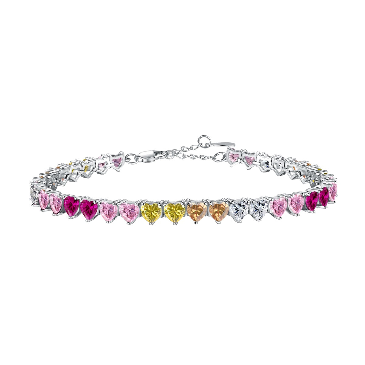 [Max Jewelry ]Luxurious Colorful Romantic Heart Shape Lover Bracelet