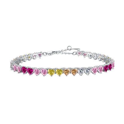 [Max Jewelry ]Luxurious Colorful Romantic Heart Shape Lover Bracelet