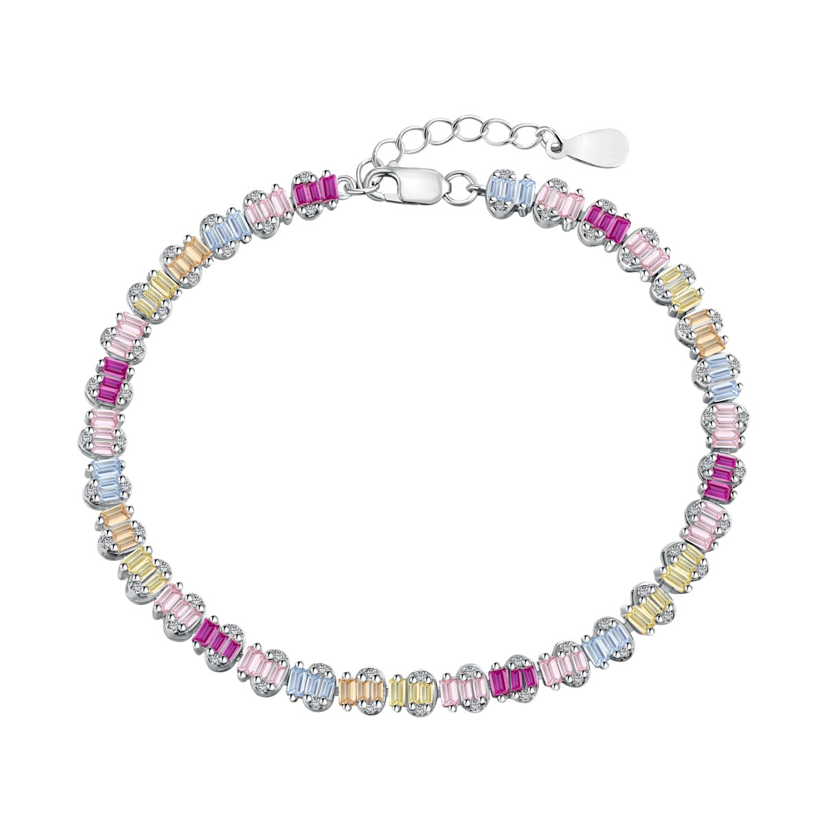 [Max Jewelry ]Delicate Colorful Emerald Cut Party Bracelet