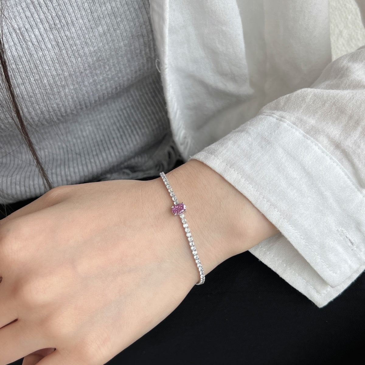 [Max Jewelry ]0.75 Carat Exquisite Oval Cut Daily Bracelet