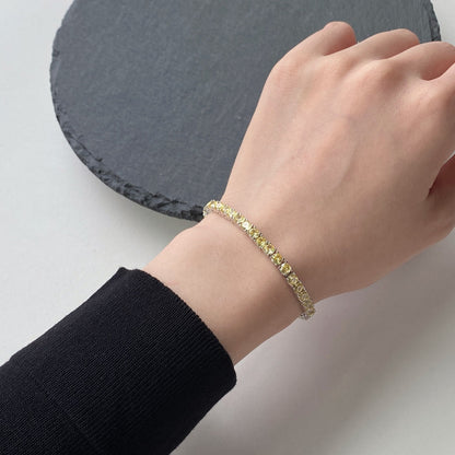 [Max Jewelry ]Ornate Dazzling Round Cut Tennis Bracelet