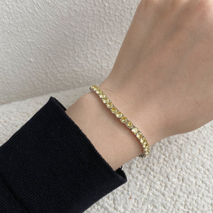 [Max Jewelry ]Ornate Dazzling Round Cut Tennis Bracelet
