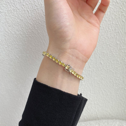 [Max Jewelry ]Ornate Dazzling Round Cut Tennis Bracelet