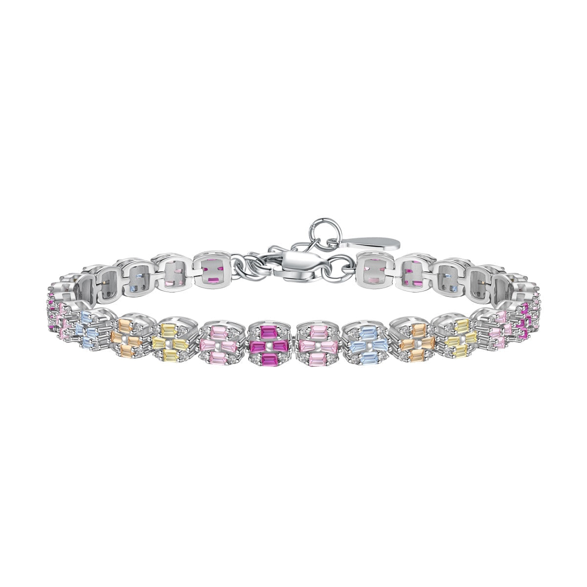 [Max Jewelry ]Delicate Colorful Emerald Cut Daily Bracelet
