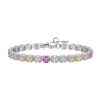 [Max Jewelry ]Delicate Colorful Emerald Cut Daily Bracelet