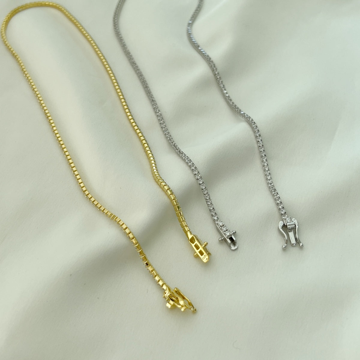 [Max Jewelry ]Delicate Round Shape Tennis Necklace