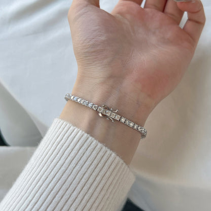[Max Jewelry ]Dainty Charming Round Cut Tennis Bracelet