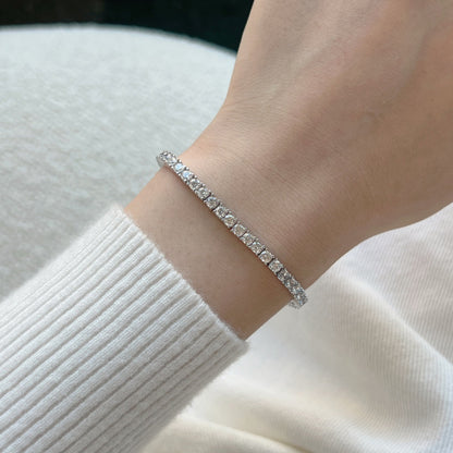 [Max Jewelry ]Dainty Charming Round Cut Tennis Bracelet
