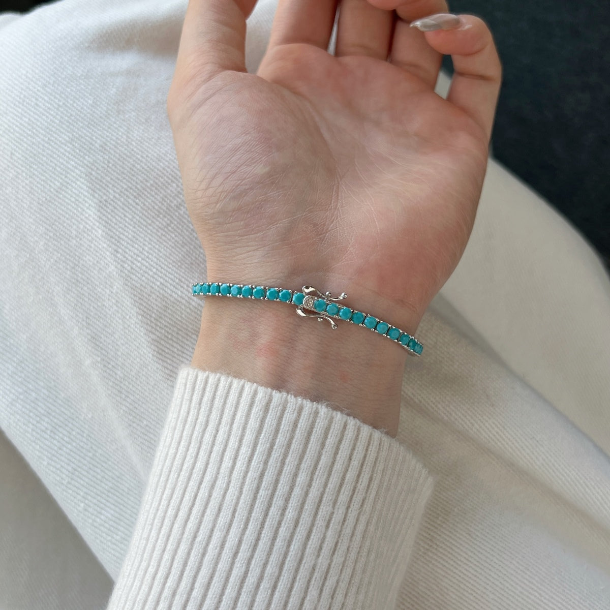 [Max Jewelry ]Dainty Charming Round Cut Tennis Bracelet