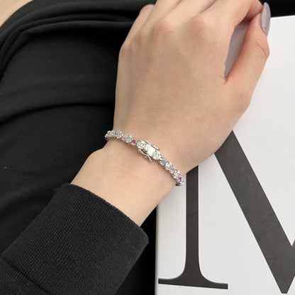 [Max Jewelry ]Dazzling Radiant Multi Cut Daily Bracelet