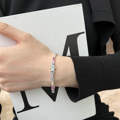 [Max Jewelry ]Ornate Sparkling Multi Cut Party Bracelet