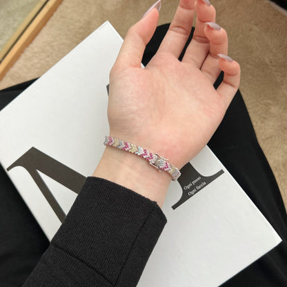 [Max Jewelry ]Ornate Sparkling Round Cut Party Bracelet