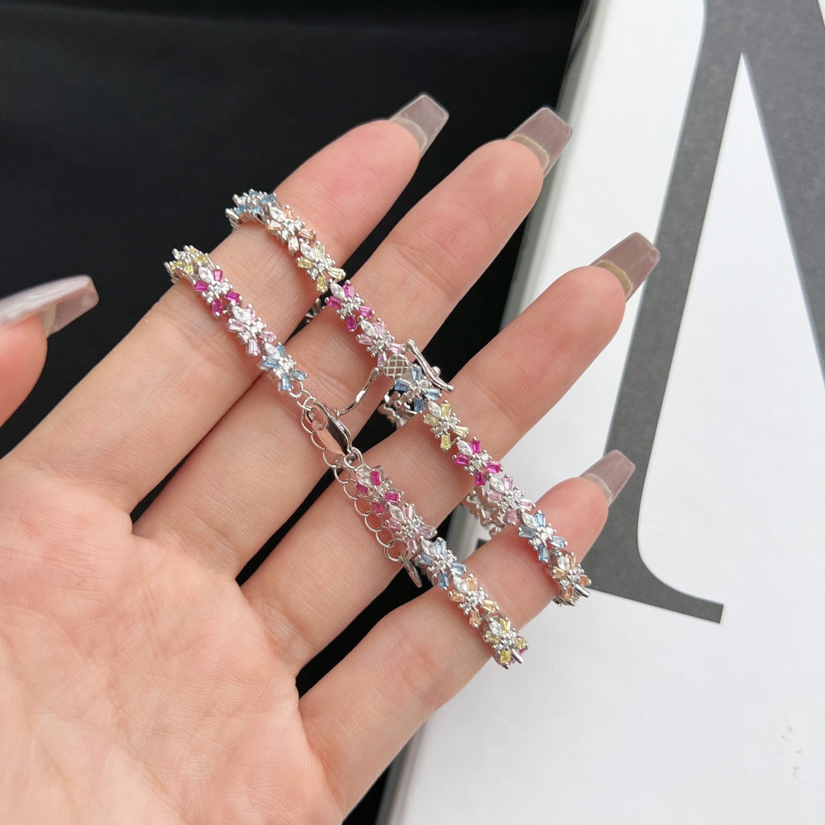 [Max Jewelry ]Radiant Colorful Emerald Cut Party Bracelet