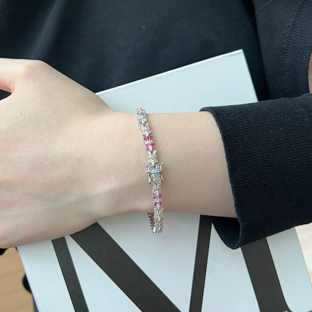 [Max Jewelry ]Radiant Colorful Emerald Cut Party Bracelet