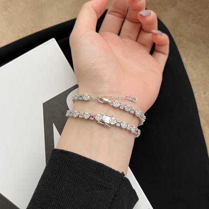 [Max Jewelry ]Dazzling Radiant Multi Cut Daily Bracelet
