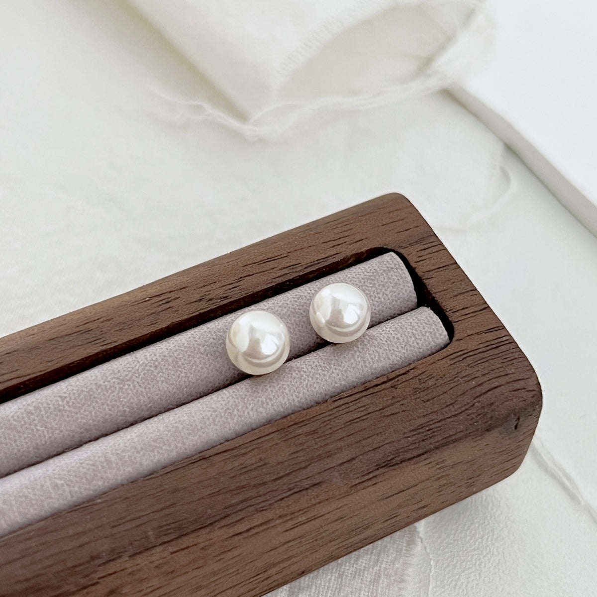 [Max Jewelry ]Delicate Pearl Earrings
