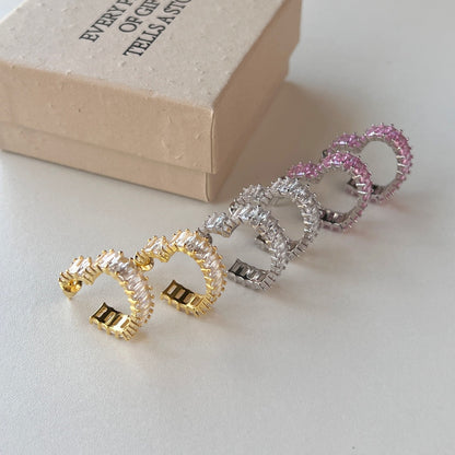 [Max Jewelry ]Radiant Heart Cutout Earrings