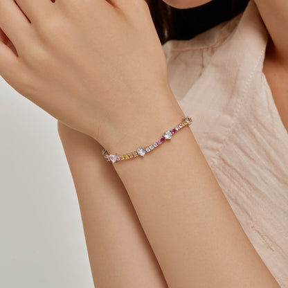 [Max Jewelry ]Romantic Heart Shape Round Cut Lover Bracelet