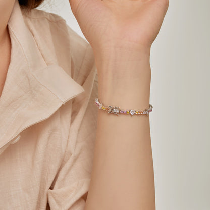 [Max Jewelry ]Romantic Heart Shape Round Cut Lover Bracelet