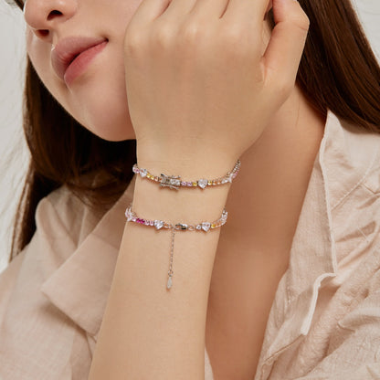 [Max Jewelry ]Romantic Heart Shape Round Cut Lover Bracelet