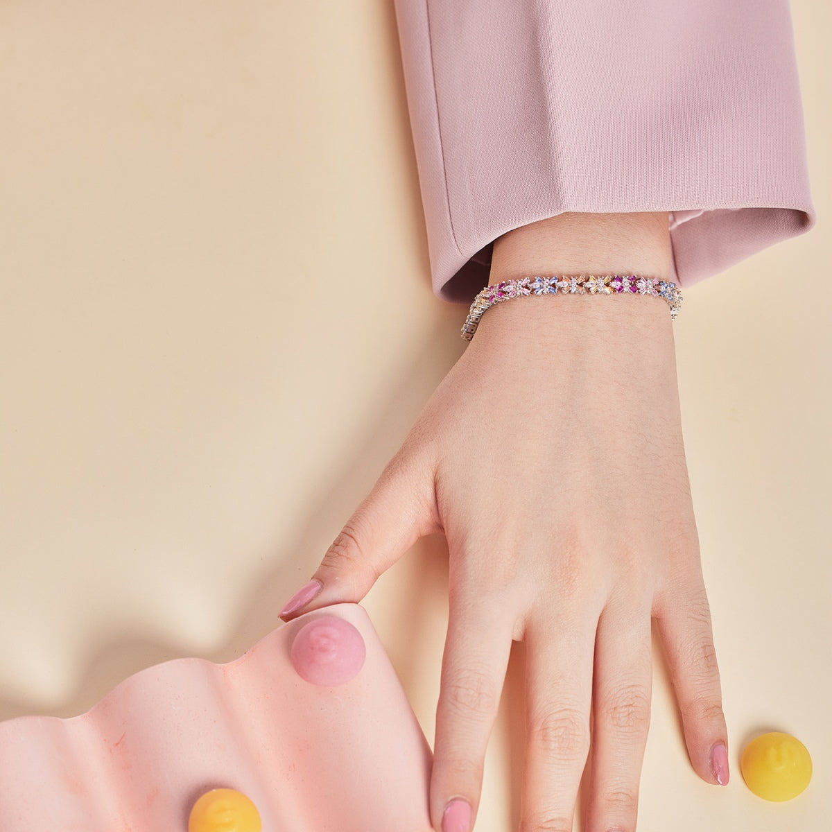 [Max Jewelry ]Radiant Colorful Emerald Cut Party Bracelet