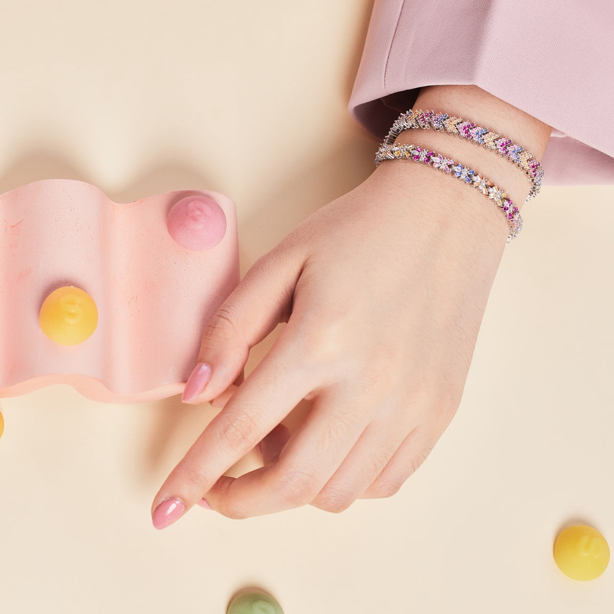 [Max Jewelry ]Ornate Sparkling Round Cut Party Bracelet