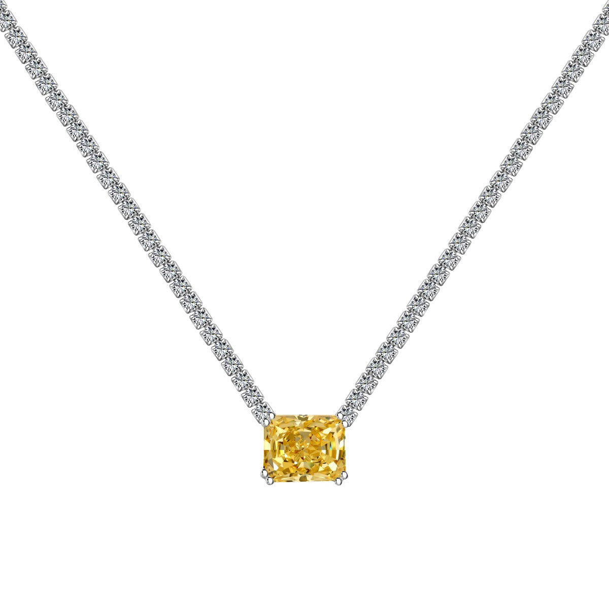 [Max Jewelry ]4.0 Carat Elegant Radiant Cut Necklace