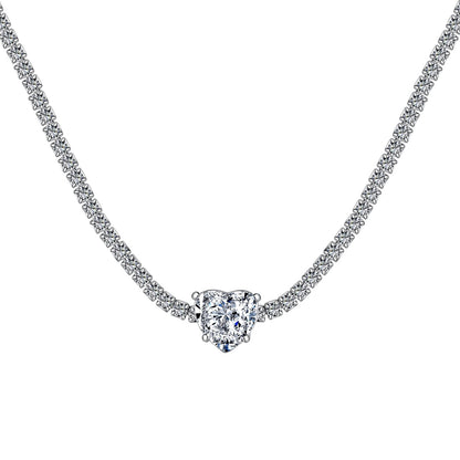 [Max Jewelry ]2.0 Carat Sparkling Tennis Heart Cut Necklace