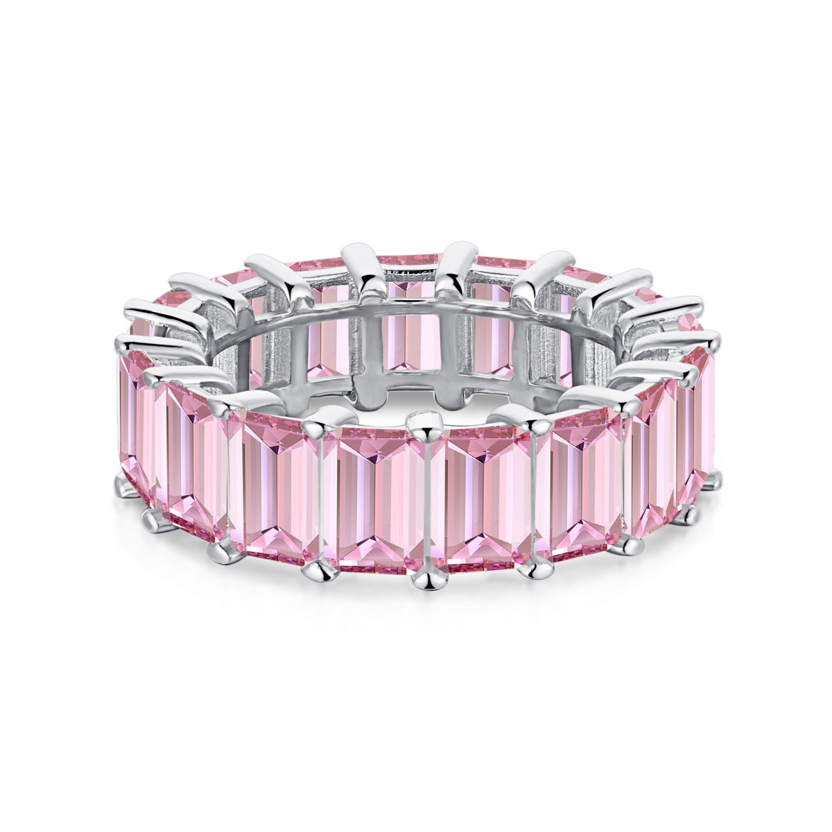 [Max Jewelry ]0.75 Carat Elegant Emerald Cut Tennis Ring