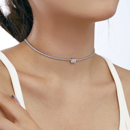 [Max Jewelry ]2.0 carat Ornate Emerald Cut Necklace