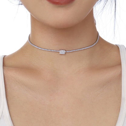 [Max Jewelry ]2.0 carat Ornate Emerald Cut Necklace