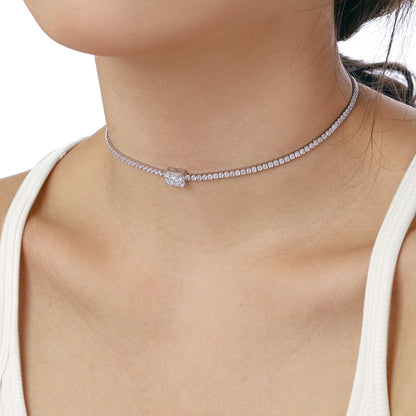 [Max Jewelry ]2.0 carat Ornate Emerald Cut Necklace