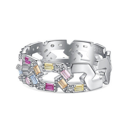 [Max Jewelry ]Sparkling Vibrant Emerald Cut Daily Ring