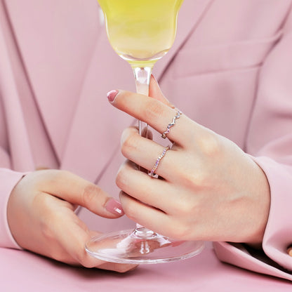 [Max Jewelry ]Dainty Colorful Round Cut Party Ring