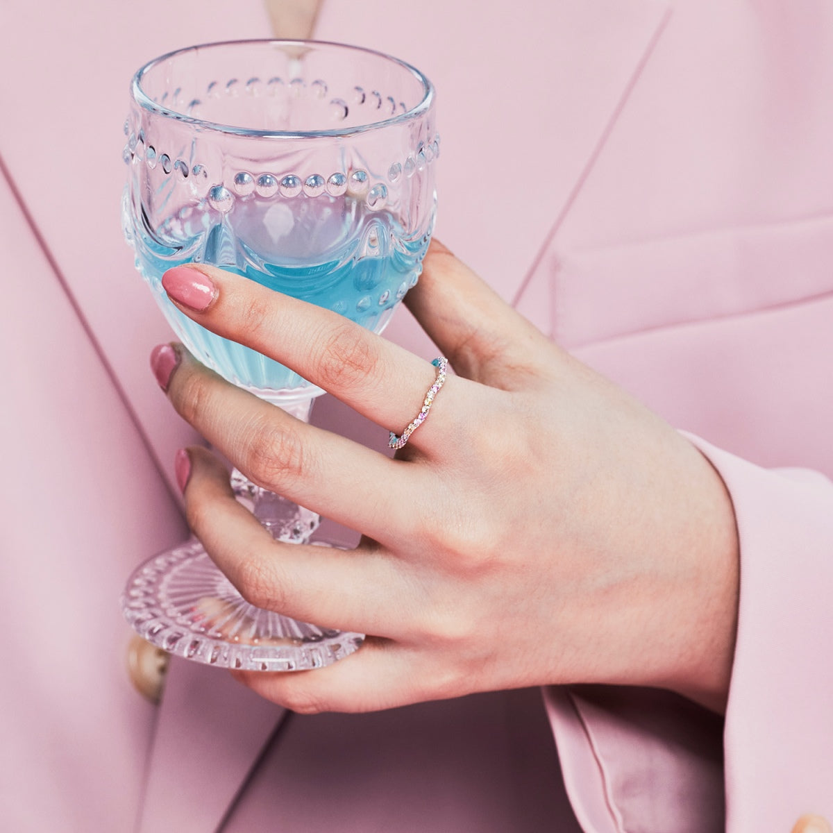 [Max Jewelry ]Dainty Colorful Round Cut Party Ring