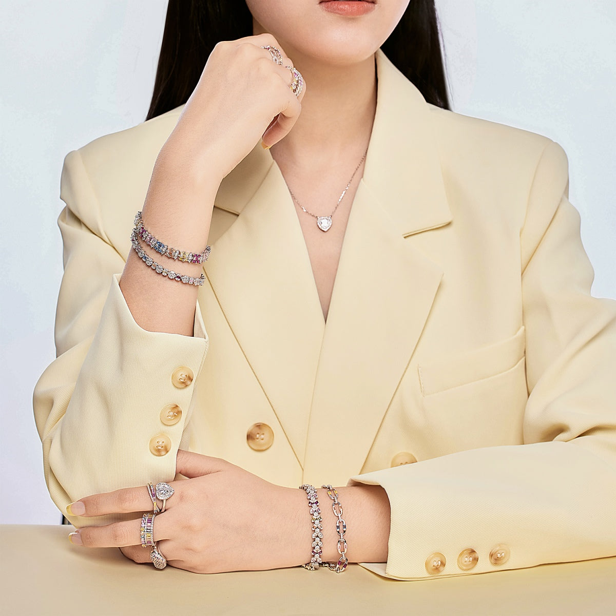 [Max Jewelry ]Delicate Colorful Multi Cut Party Bracelet