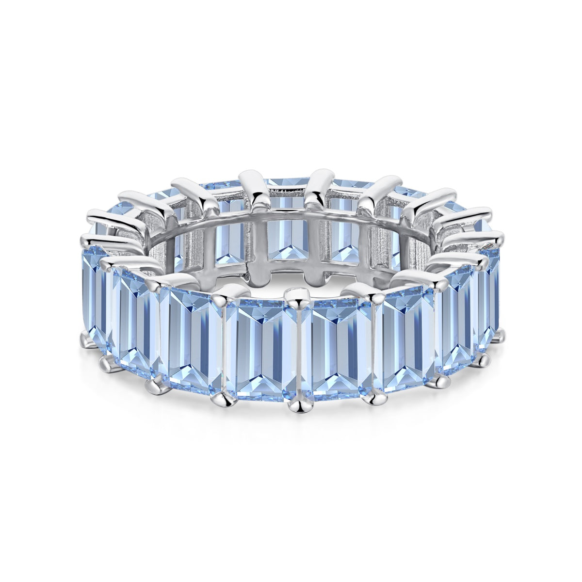 [Max Jewelry ]0.75 Carat Elegant Emerald Cut Tennis Ring