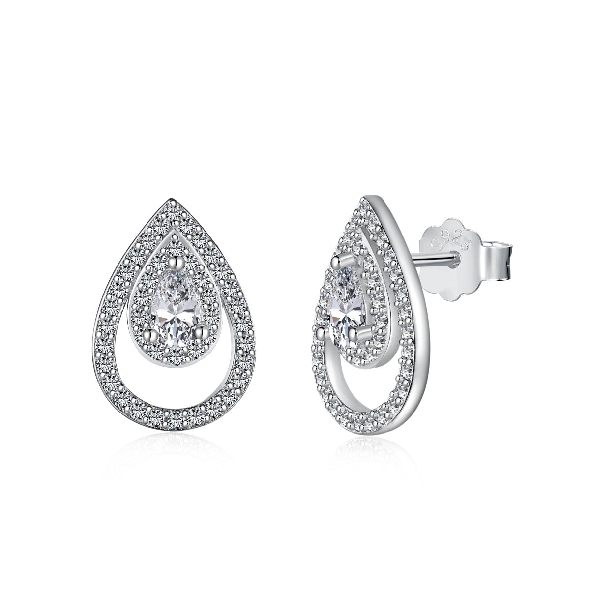 [Max Jewelry ]Sparkling Delicate Water Drop Shape Daily Earrings