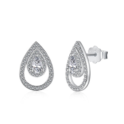 [Max Jewelry ]Sparkling Delicate Water Drop Shape Daily Earrings