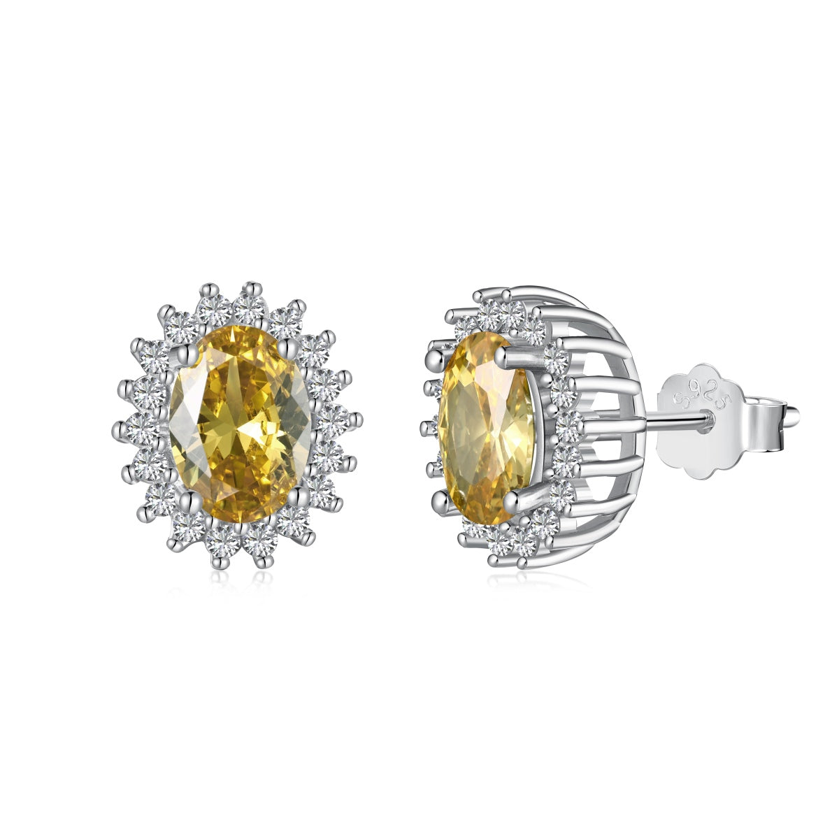 [Max Jewelry ]Delicate Radiant Oval Cut Daily Earrings