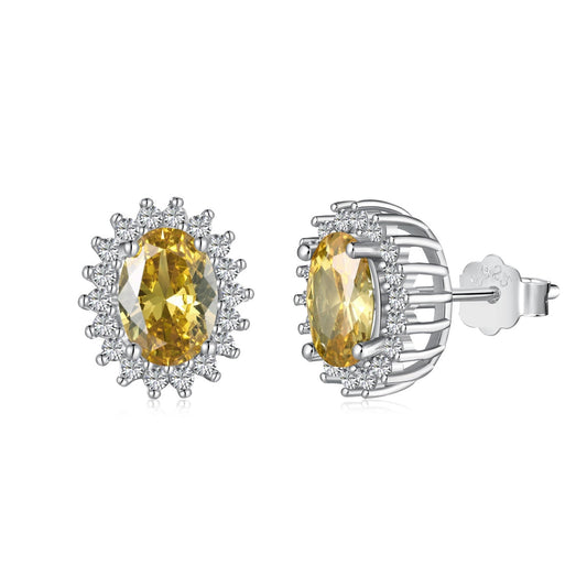 [Max Jewelry ]Delicate Radiant Oval Cut Daily Earrings