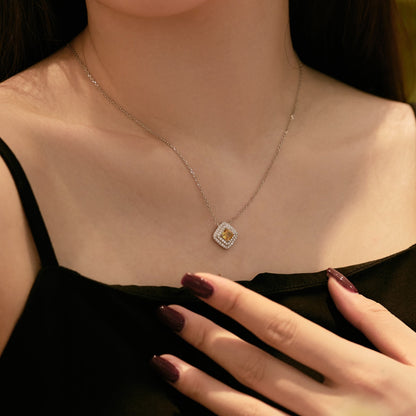 [Max Jewelry ]Sparkling Asscher Cut Necklace