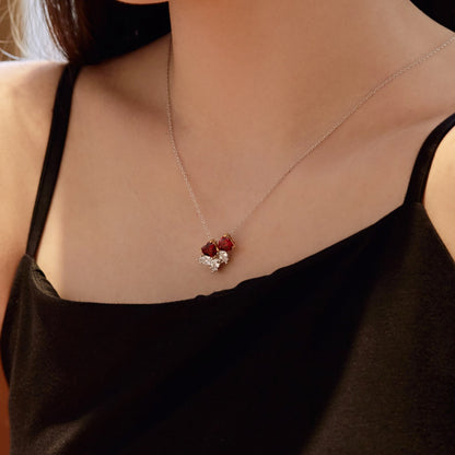 [Max Jewelry ]Dainty Red Heart Necklace
