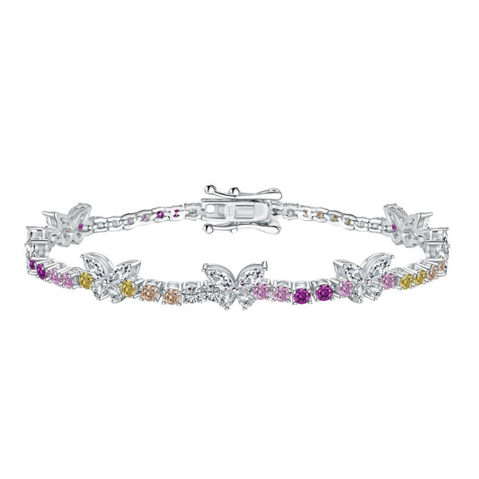 [Max Jewelry ]Ornate Colorful Butterfly Shape Round Cut Daily Bracelet